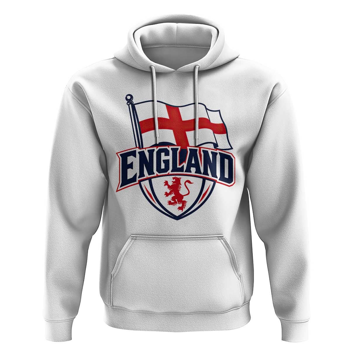 England Patriotic Crest St George Cross Flag Graphic Hoodie English Lion Crest Heritage Pride Souvenir