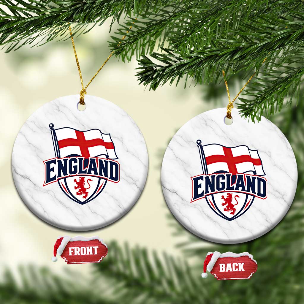 England Patriotic Crest St George Cross Flag Graphic Ceramic Ornament English Lion Crest Heritage Pride Souvenir