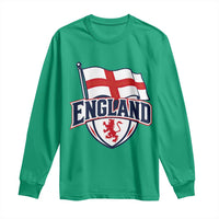 England Patriotic Crest St George Cross Flag Graphic Long Sleeve Shirt English Lion Crest Heritage Pride Souvenir