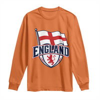 England Patriotic Crest St George Cross Flag Graphic Long Sleeve Shirt English Lion Crest Heritage Pride Souvenir