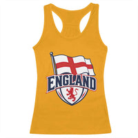 England Patriotic Crest St George Cross Flag Graphic Racerback Tank Top English Lion Crest Heritage Pride Souvenir