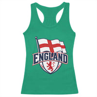 England Patriotic Crest St George Cross Flag Graphic Racerback Tank Top English Lion Crest Heritage Pride Souvenir