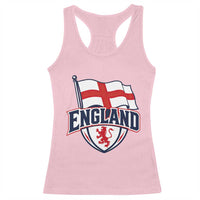 England Patriotic Crest St George Cross Flag Graphic Racerback Tank Top English Lion Crest Heritage Pride Souvenir