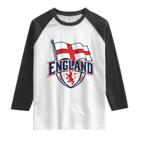 England Patriotic Crest St George Cross Flag Graphic Raglan Shirt English Lion Crest Heritage Pride Souvenir