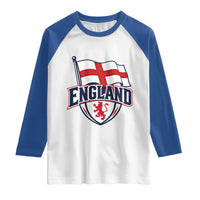 England Patriotic Crest St George Cross Flag Graphic Raglan Shirt English Lion Crest Heritage Pride Souvenir