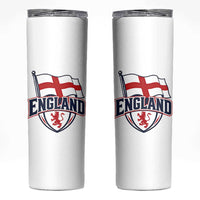 England Patriotic Crest St George Cross Flag Graphic Skinny Tumbler English Lion Crest Heritage Pride Souvenir