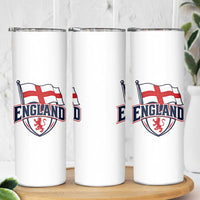 England Patriotic Crest St George Cross Flag Graphic Skinny Tumbler English Lion Crest Heritage Pride Souvenir