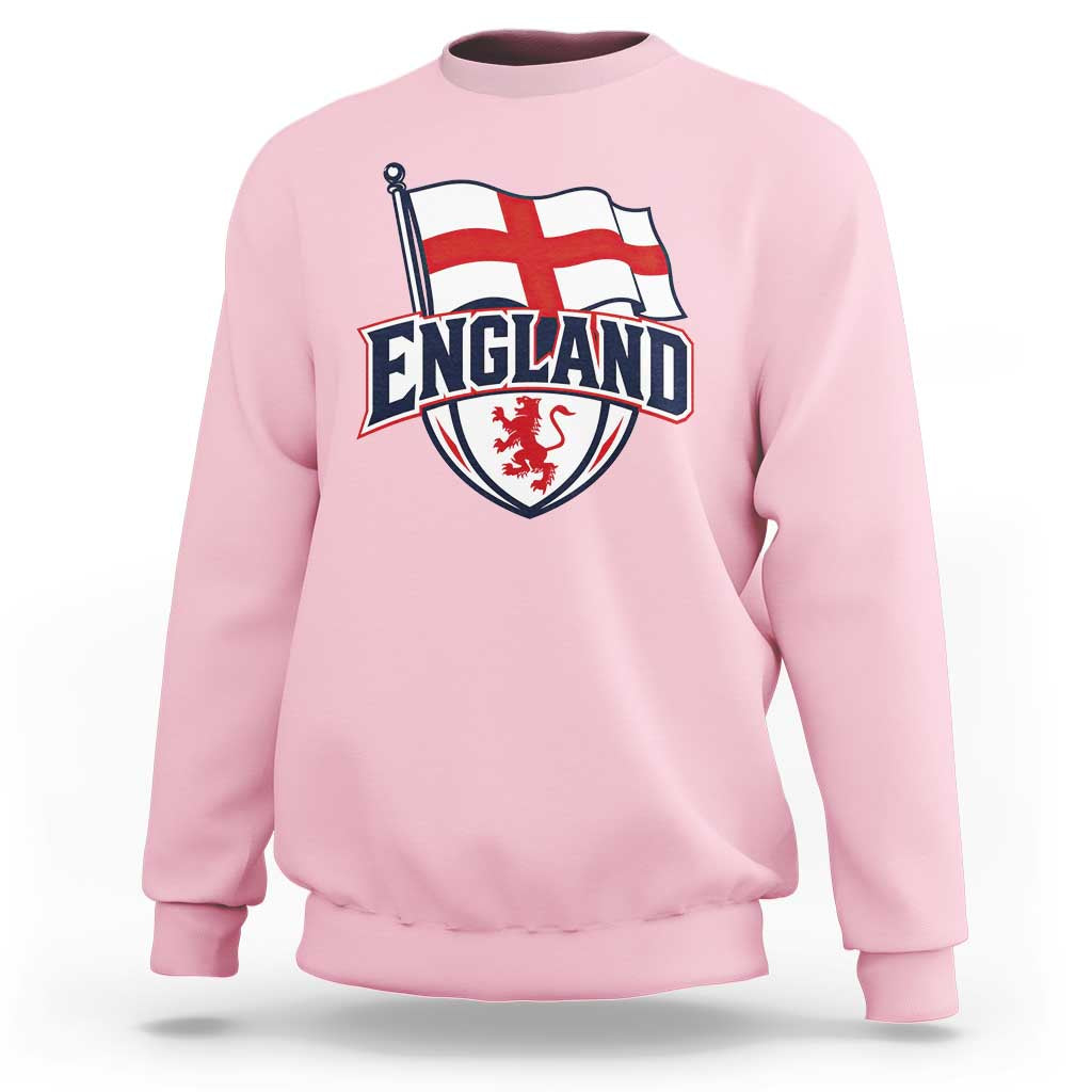 England Patriotic Crest St George Cross Flag Graphic Sweatshirt English Lion Crest Heritage Pride Souvenir