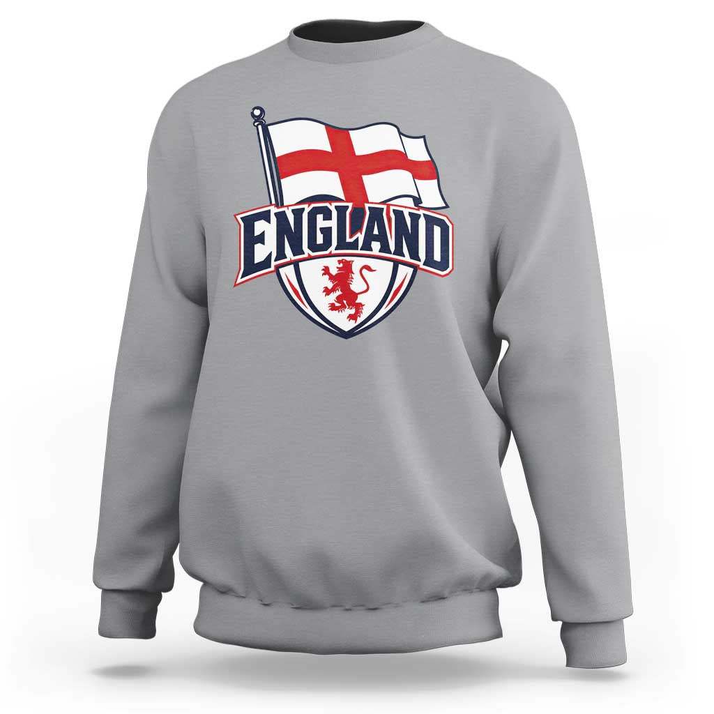 England Patriotic Crest St George Cross Flag Graphic Sweatshirt English Lion Crest Heritage Pride Souvenir