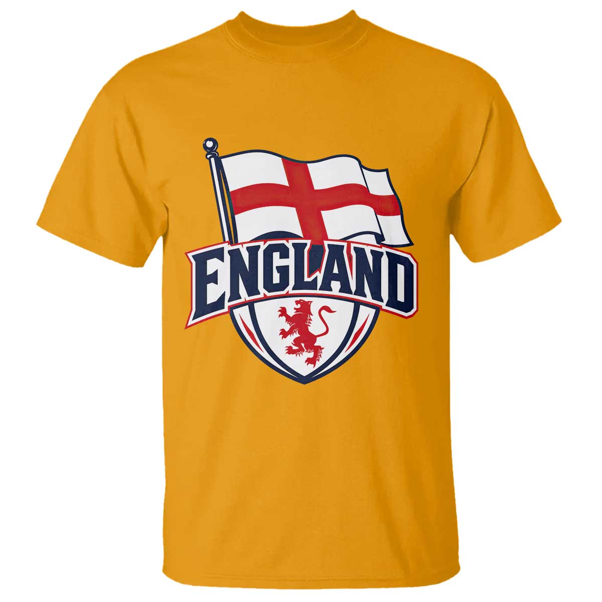 England Patriotic Crest St George Cross Flag Graphic T Shirt English Lion Crest Heritage Pride Souvenir