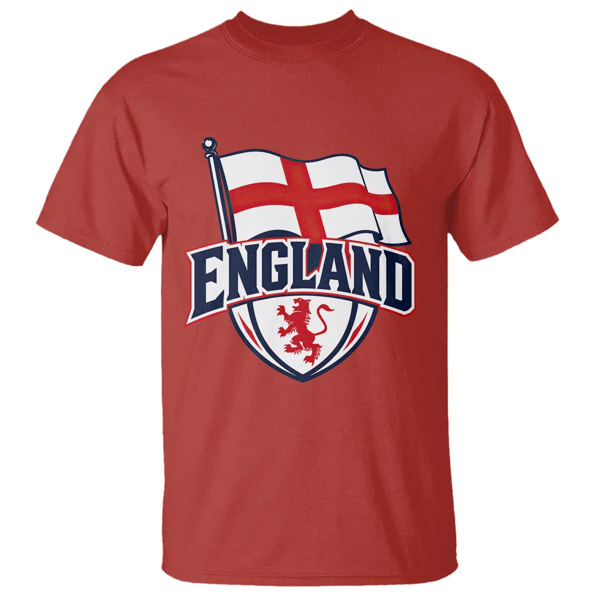 England Patriotic Crest St George Cross Flag Graphic T Shirt English Lion Crest Heritage Pride Souvenir