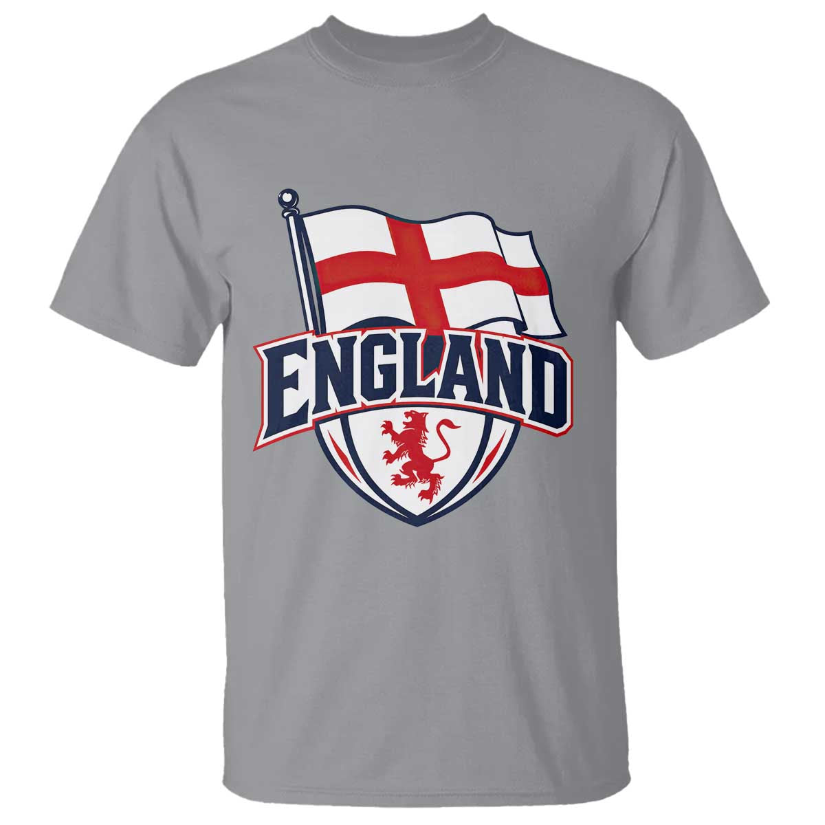 England Patriotic Crest St George Cross Flag Graphic T Shirt English Lion Crest Heritage Pride Souvenir
