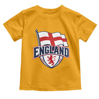 England Patriotic Crest St George Cross Flag Graphic Toddler T Shirt English Lion Crest Heritage Pride Souvenir