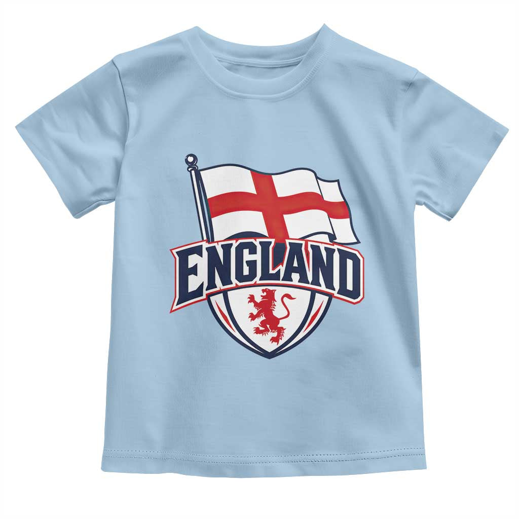 England Patriotic Crest St George Cross Flag Graphic Toddler T Shirt English Lion Crest Heritage Pride Souvenir