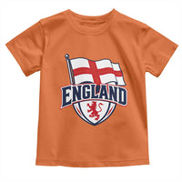 England Patriotic Crest St George Cross Flag Graphic Toddler T Shirt English Lion Crest Heritage Pride Souvenir