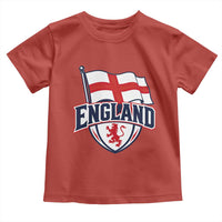 England Patriotic Crest St George Cross Flag Graphic Toddler T Shirt English Lion Crest Heritage Pride Souvenir
