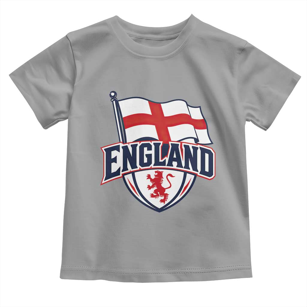 England Patriotic Crest St George Cross Flag Graphic Toddler T Shirt English Lion Crest Heritage Pride Souvenir