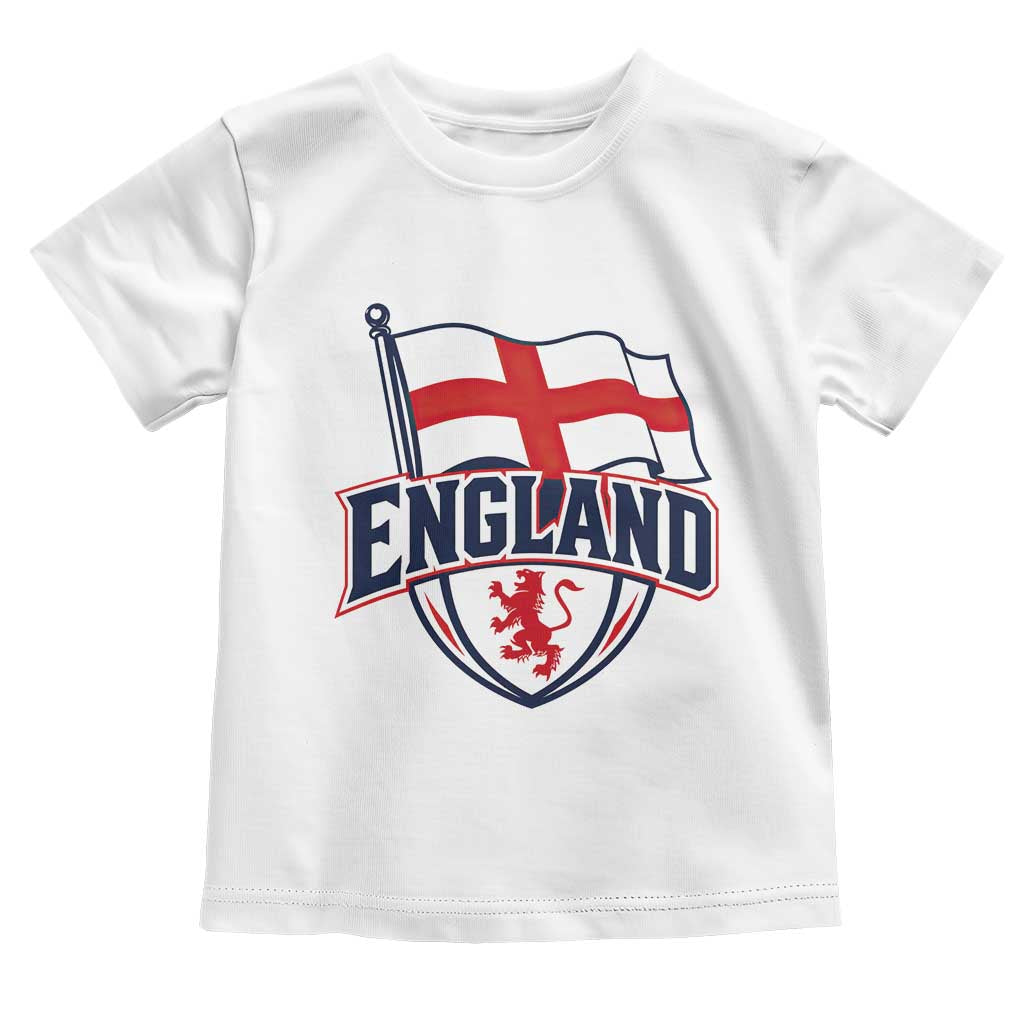 England Patriotic Crest St George Cross Flag Graphic Toddler T Shirt English Lion Crest Heritage Pride Souvenir