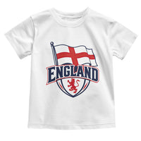 England Patriotic Crest St George Cross Flag Graphic Toddler T Shirt English Lion Crest Heritage Pride Souvenir