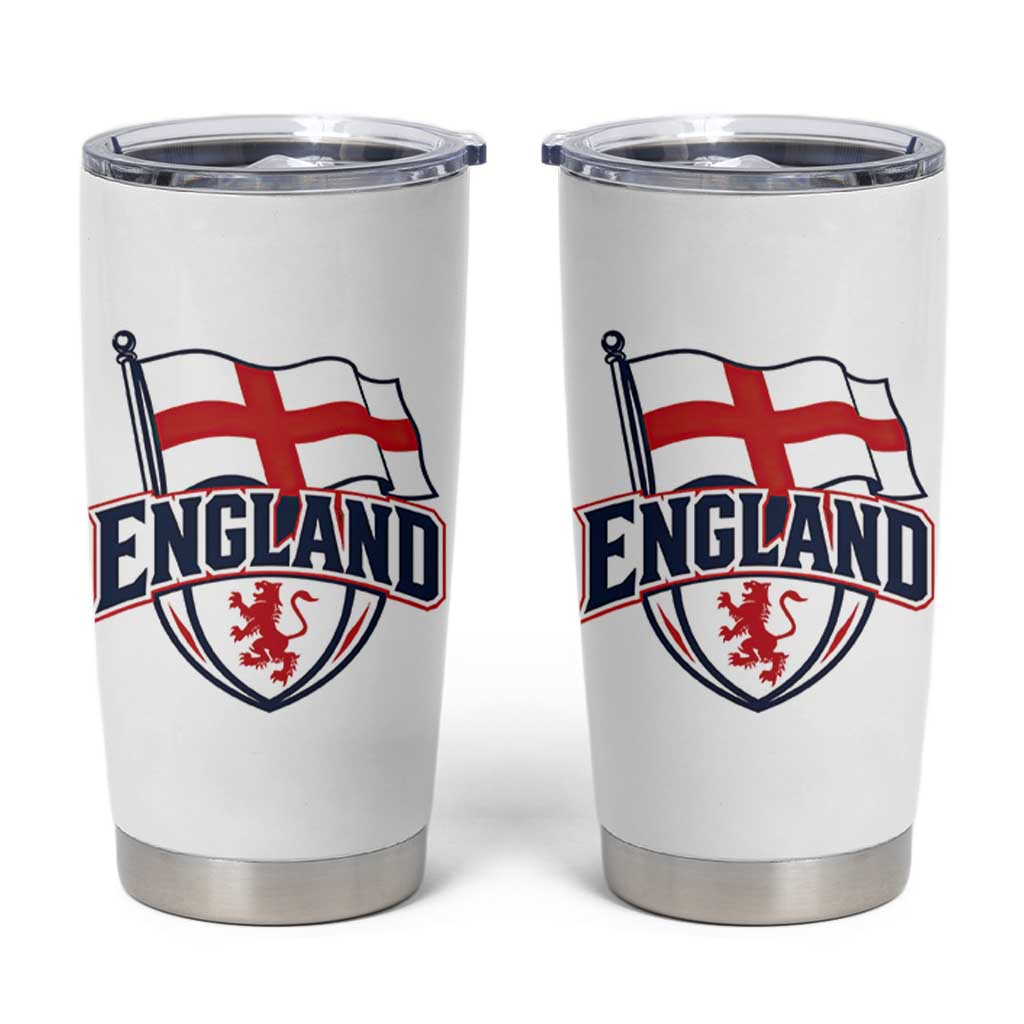 England Patriotic Crest St George Cross Flag Graphic Tumbler Cup English Lion Crest Heritage Pride Souvenir