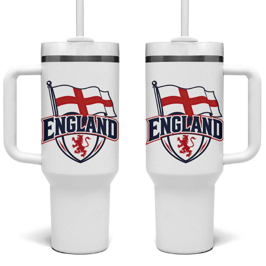 England Patriotic Crest St George Cross Flag Graphic Tumbler With Handle English Lion Crest Heritage Pride Souvenir