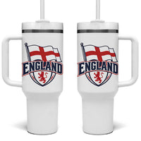 England Patriotic Crest St George Cross Flag Graphic Tumbler With Handle English Lion Crest Heritage Pride Souvenir