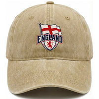 England Patriotic Crest St George Cross Flag Graphic Washed Cotton Baseball Cap English Lion Crest Heritage Pride Souvenir
