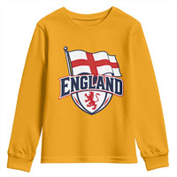 England Patriotic Crest St George Cross Flag Graphic Youth Sweatshirt English Lion Crest Heritage Pride Souvenir