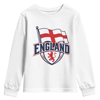 England Patriotic Crest St George Cross Flag Graphic Youth Sweatshirt English Lion Crest Heritage Pride Souvenir