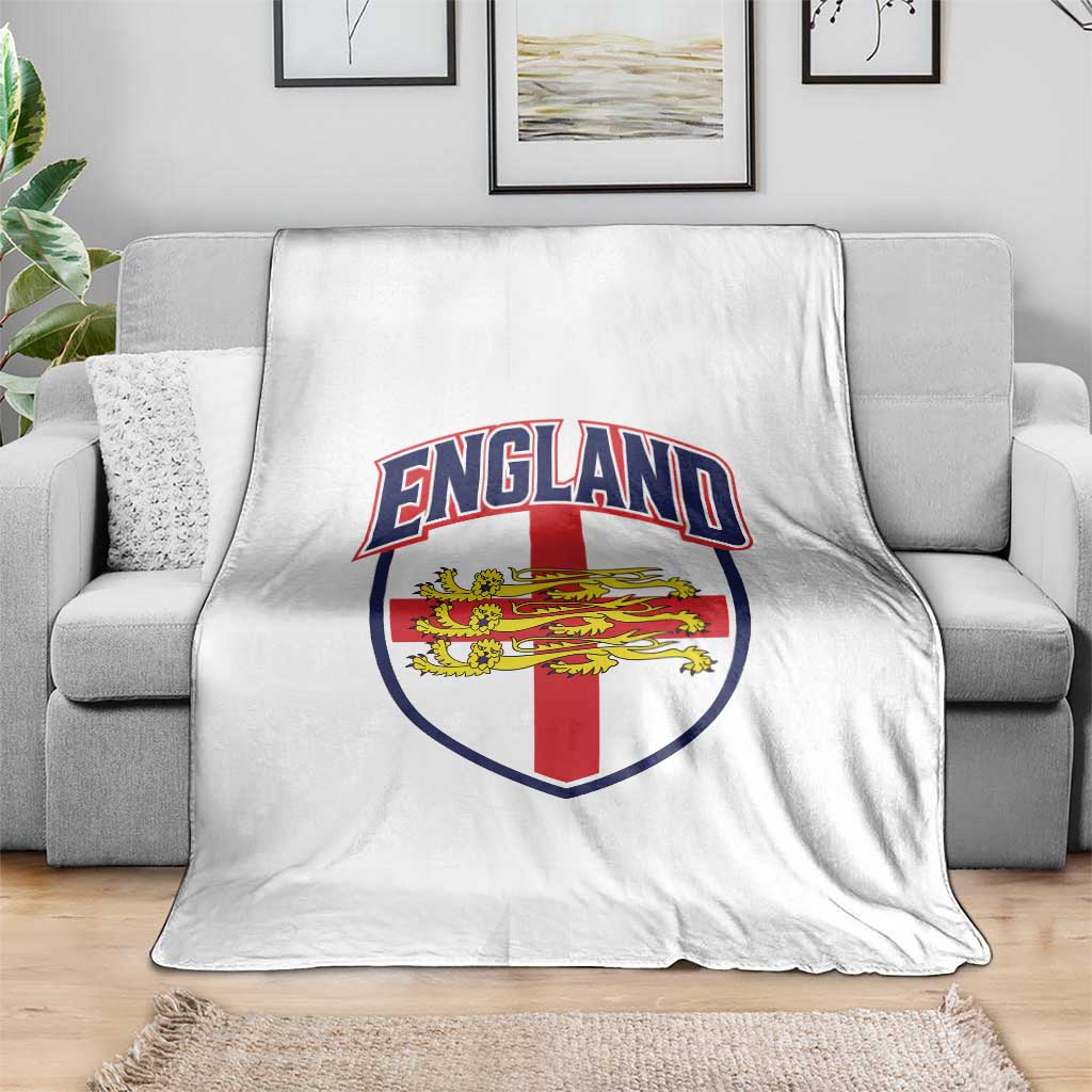 England Flag Lion Crest St George Cross Shield Crest Throw Blanket Vintage Patriotic English Sport Fan Graphic