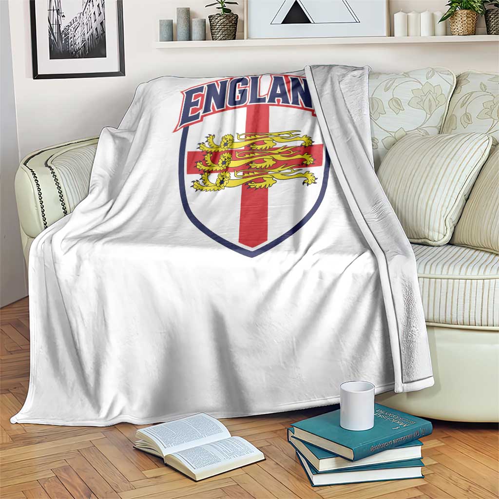 England Flag Lion Crest St George Cross Shield Crest Throw Blanket Vintage Patriotic English Sport Fan Graphic