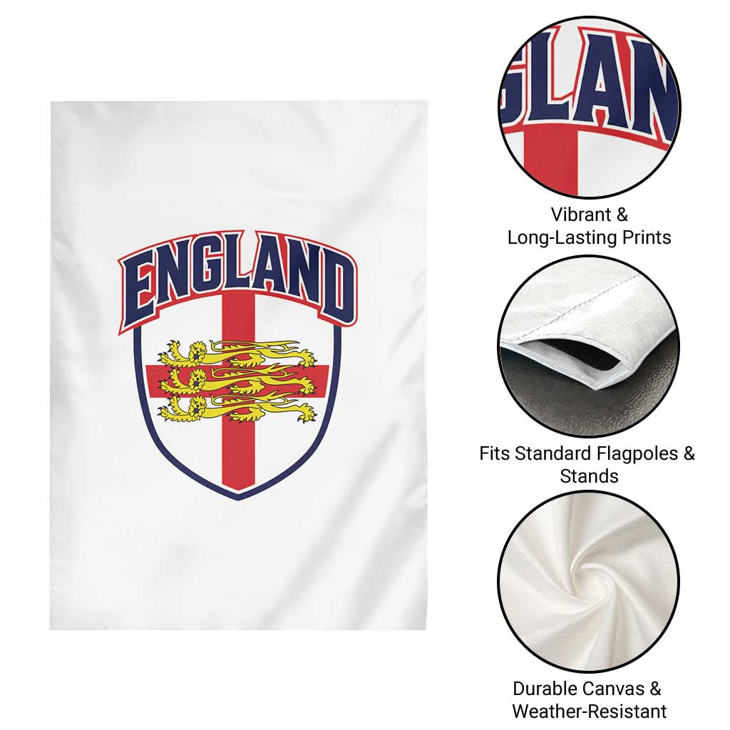 England Flag Lion Crest St George Cross Shield Crest Garden Flag Vintage Patriotic English Sport Fan Graphic