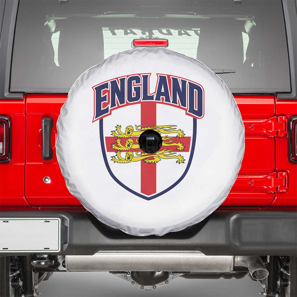 England Flag Lion Crest St George Cross Shield Crest Spare Tire Cover Vintage Patriotic English Sport Fan Graphic
