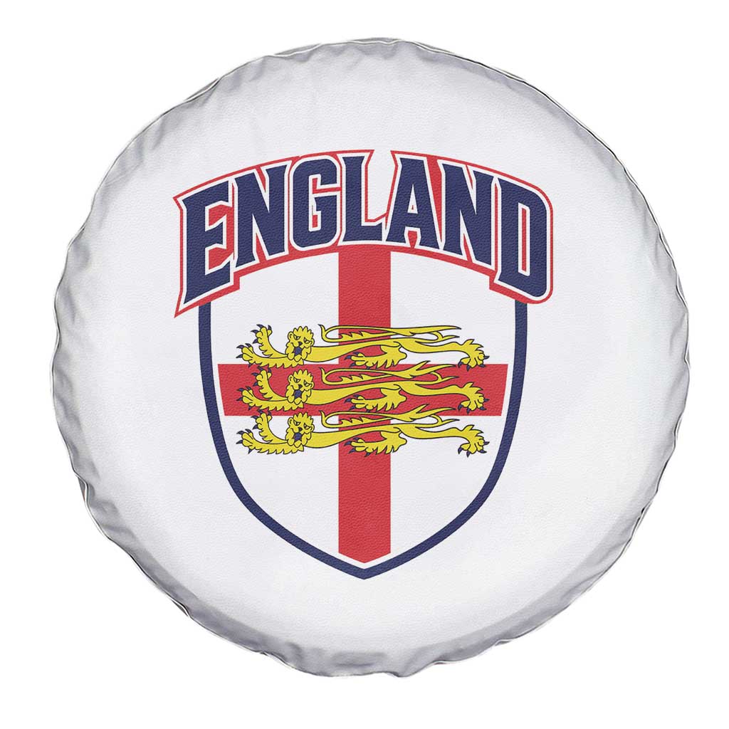 England Flag Lion Crest St George Cross Shield Crest Spare Tire Cover Vintage Patriotic English Sport Fan Graphic