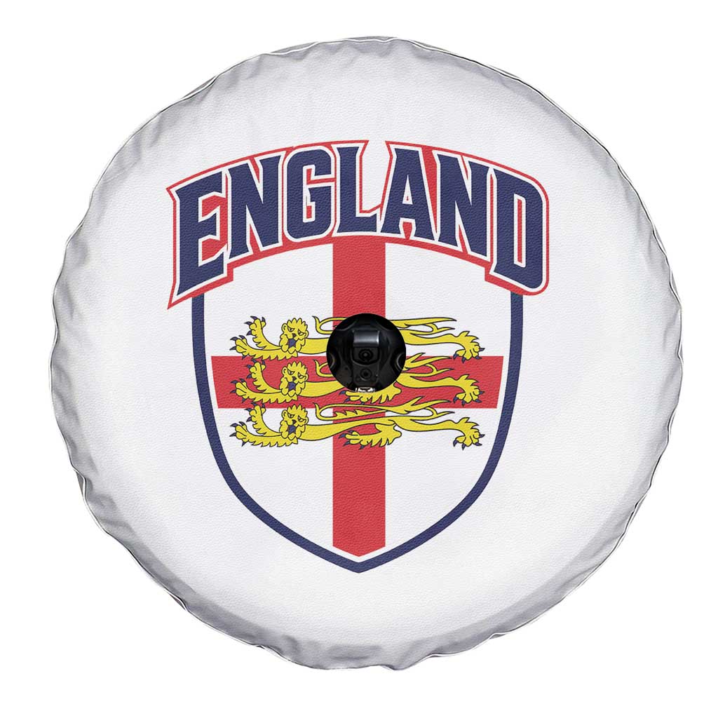England Flag Lion Crest St George Cross Shield Crest Spare Tire Cover Vintage Patriotic English Sport Fan Graphic