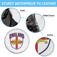 England Flag Lion Crest St George Cross Shield Crest Spare Tire Cover Vintage Patriotic English Sport Fan Graphic