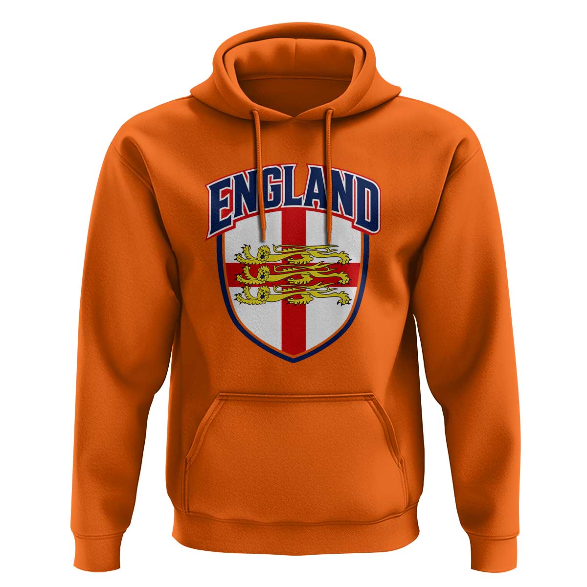 England Flag Lion Crest St George Cross Shield Crest Hoodie Vintage Patriotic English Sport Fan Graphic