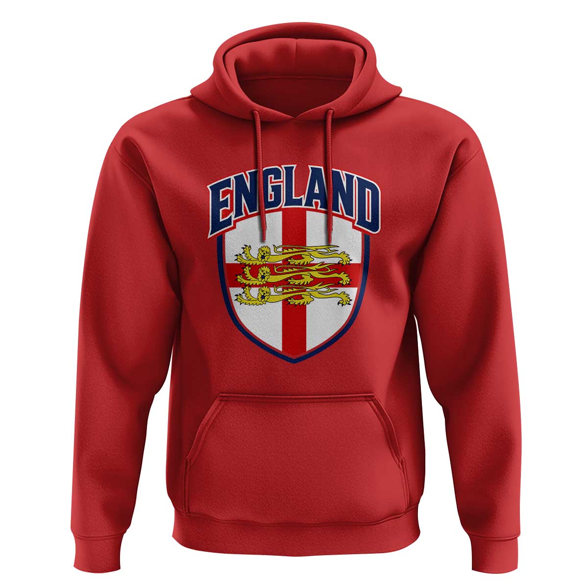 England Flag Lion Crest St George Cross Shield Crest Hoodie Vintage Patriotic English Sport Fan Graphic