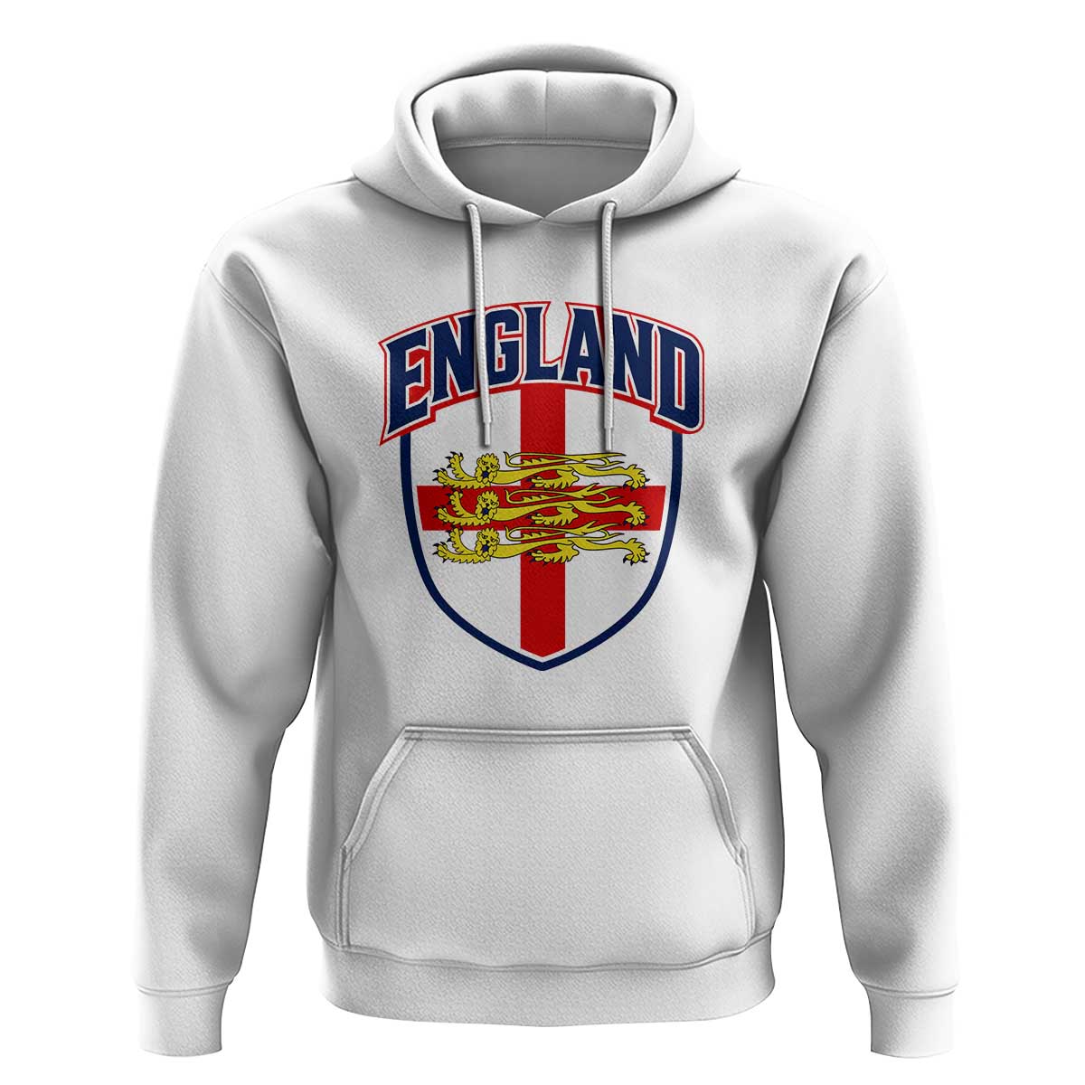 England Flag Lion Crest St George Cross Shield Crest Hoodie Vintage Patriotic English Sport Fan Graphic