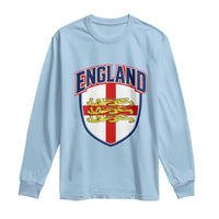 England Flag Lion Crest St George Cross Shield Crest Long Sleeve Shirt Vintage Patriotic English Sport Fan Graphic
