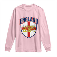 England Flag Lion Crest St George Cross Shield Crest Long Sleeve Shirt Vintage Patriotic English Sport Fan Graphic