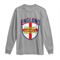 England Flag Lion Crest St George Cross Shield Crest Long Sleeve Shirt Vintage Patriotic English Sport Fan Graphic