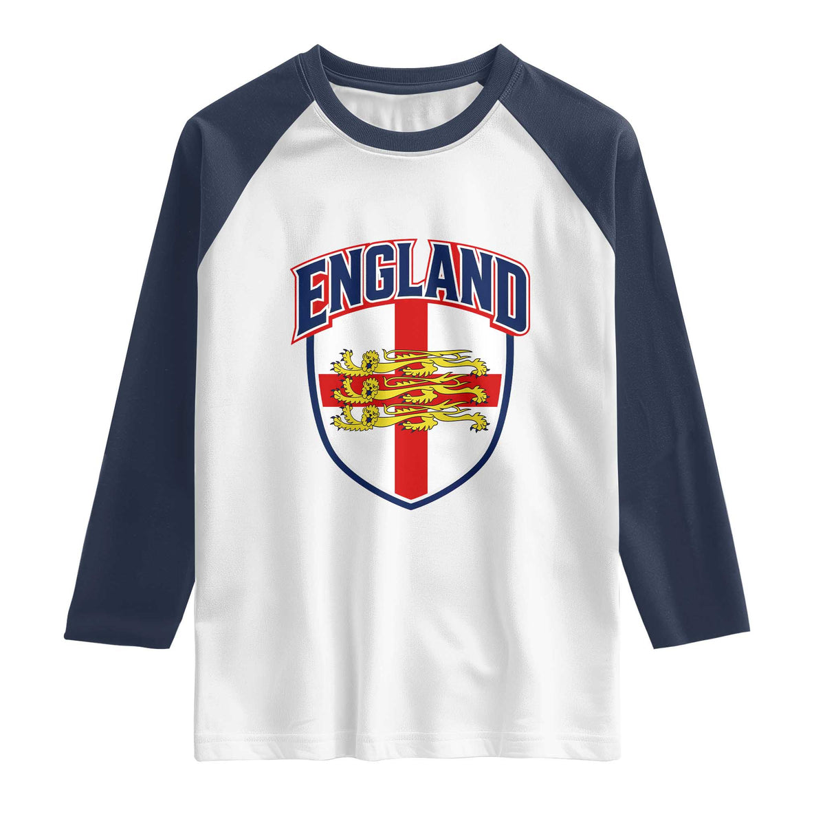England Flag Lion Crest St George Cross Shield Crest Raglan Shirt Vintage Patriotic English Sport Fan Graphic