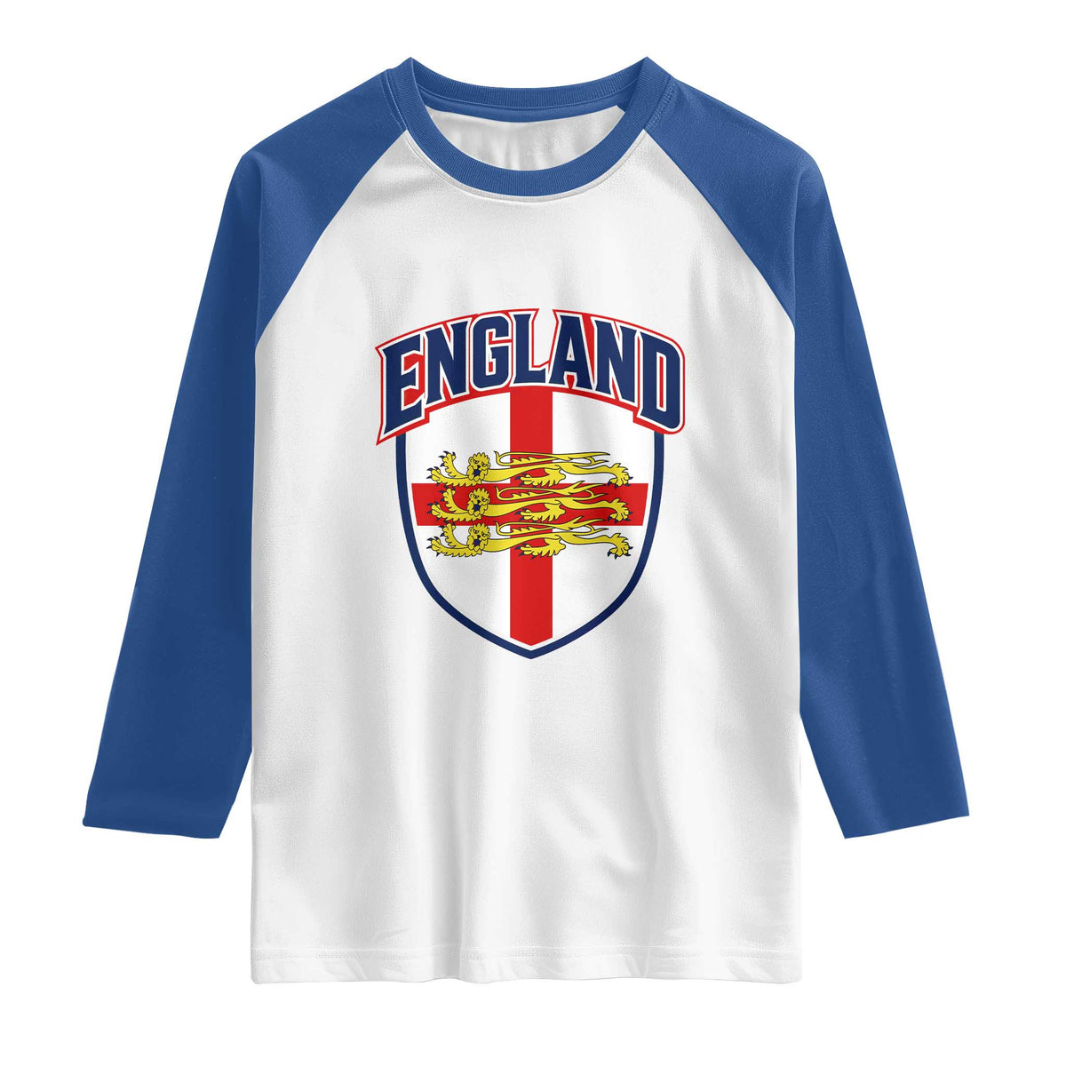 England Flag Lion Crest St George Cross Shield Crest Raglan Shirt Vintage Patriotic English Sport Fan Graphic