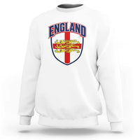 England Flag Lion Crest St George Cross Shield Crest Sweatshirt Vintage Patriotic English Sport Fan Graphic