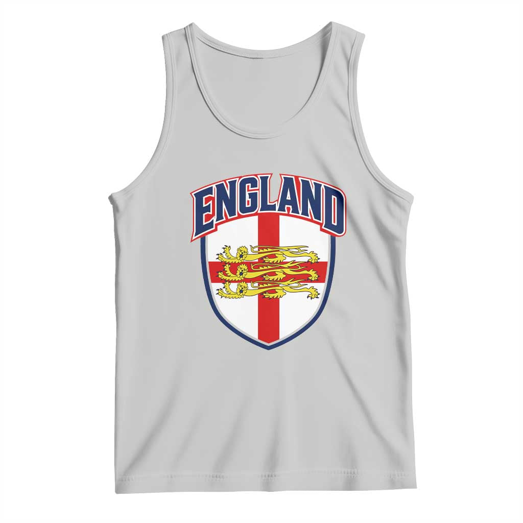 England Flag Lion Crest St George Cross Shield Crest Tank Top Vintage Patriotic English Sport Fan Graphic
