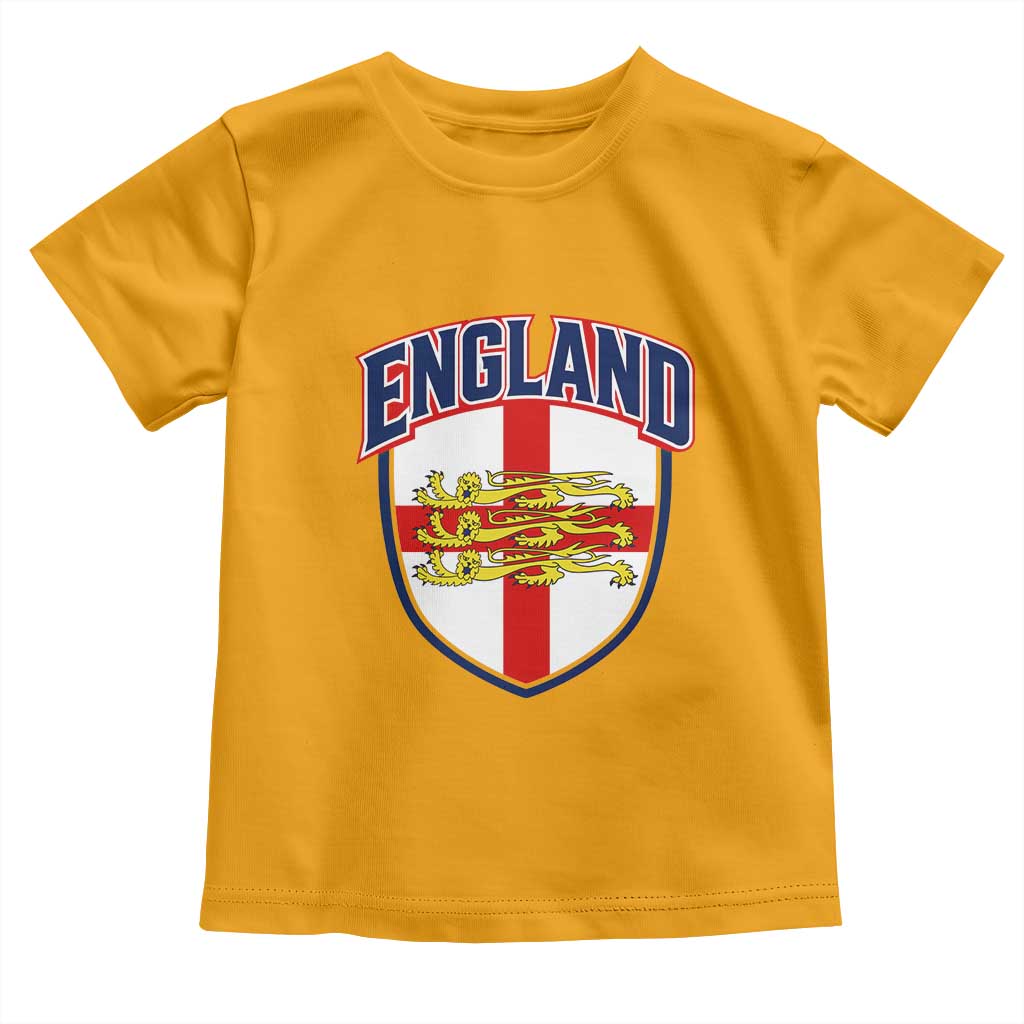 England Flag Lion Crest St George Cross Shield Crest Toddler T Shirt Vintage Patriotic English Sport Fan Graphic
