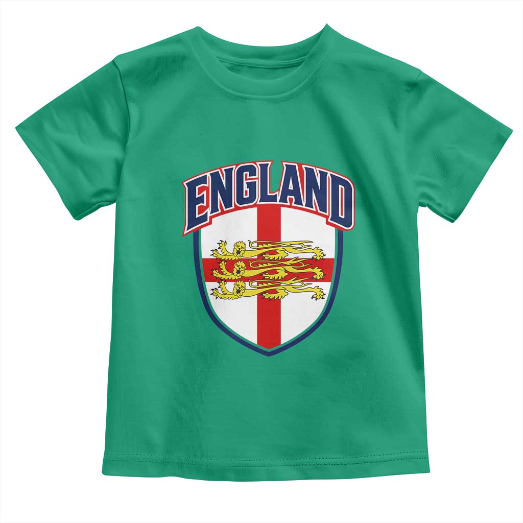 England Flag Lion Crest St George Cross Shield Crest Toddler T Shirt Vintage Patriotic English Sport Fan Graphic