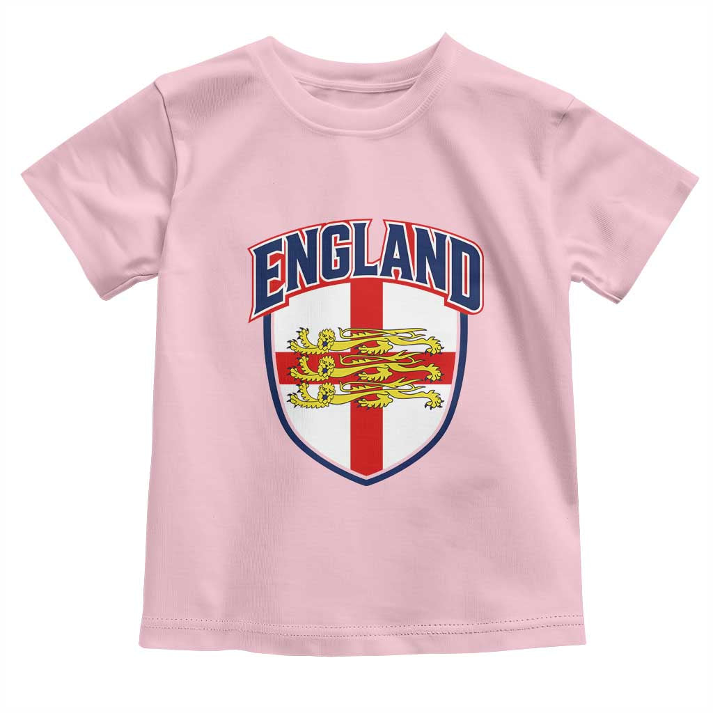 England Flag Lion Crest St George Cross Shield Crest Toddler T Shirt Vintage Patriotic English Sport Fan Graphic