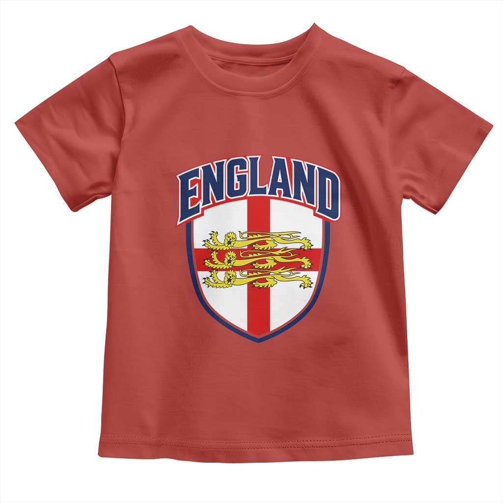 England Flag Lion Crest St George Cross Shield Crest Toddler T Shirt Vintage Patriotic English Sport Fan Graphic